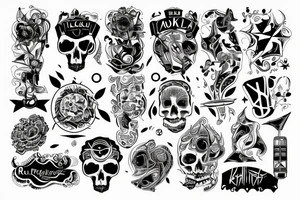 Radioaktywna okolica w tle wybuch atomowy tattoo idea