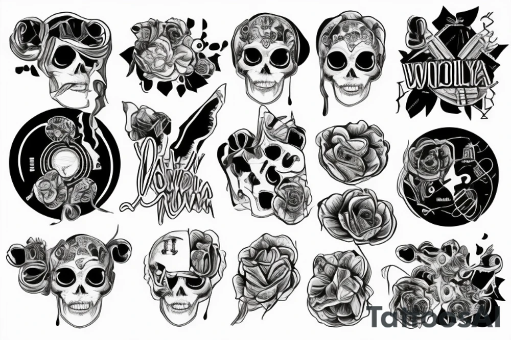 Radioaktywna okolica w tle wybuch atomowy tattoo idea