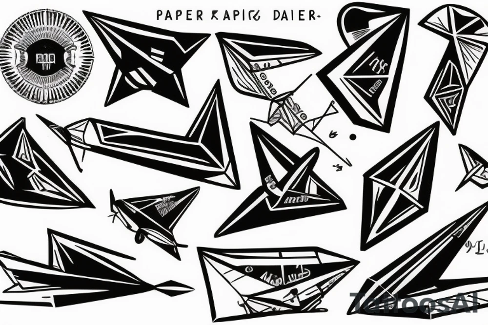 Paper plane tattoo idea
