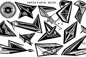 Paper plane tattoo idea