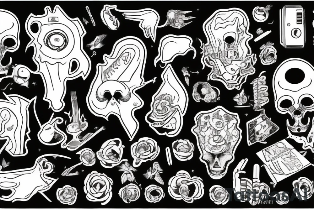 Radioaktywna okolica w tle wybuch atomowy tattoo idea