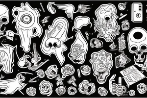 Radioaktywna okolica w tle wybuch atomowy tattoo idea
