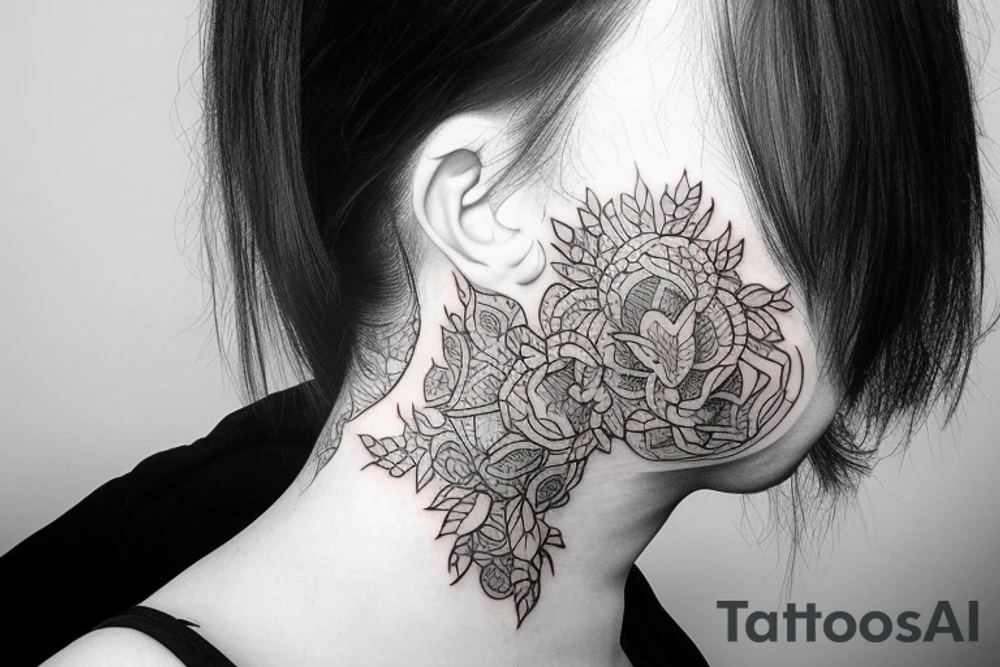 fighting neck depression tattoo idea