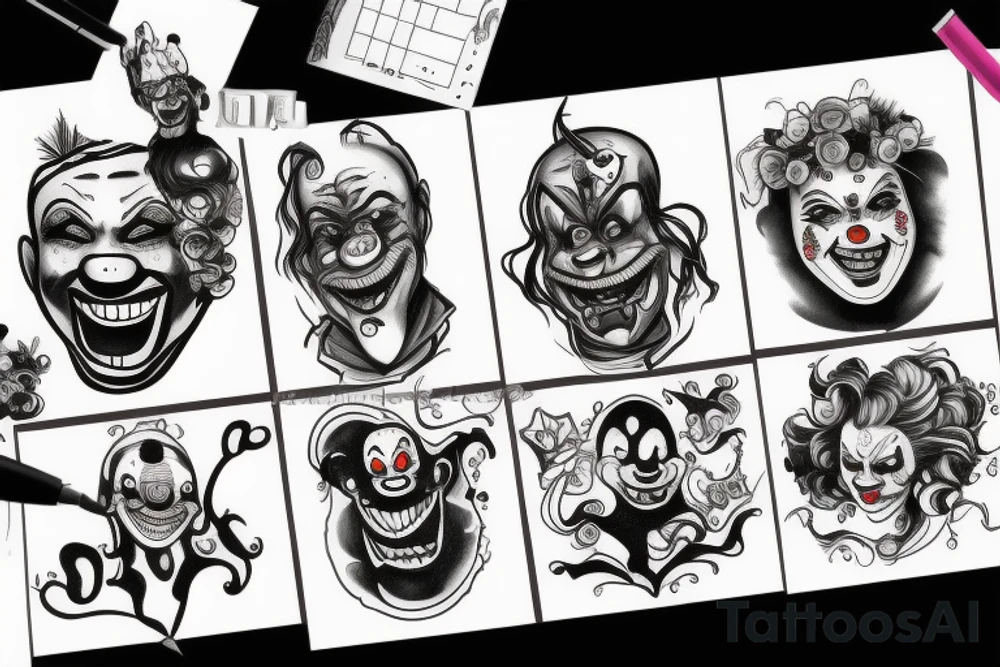 dangerous clown tattoo idea