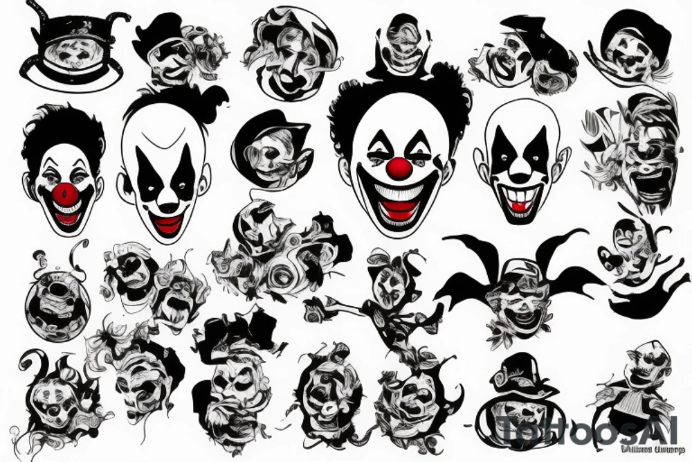 dangerous clown tattoo idea