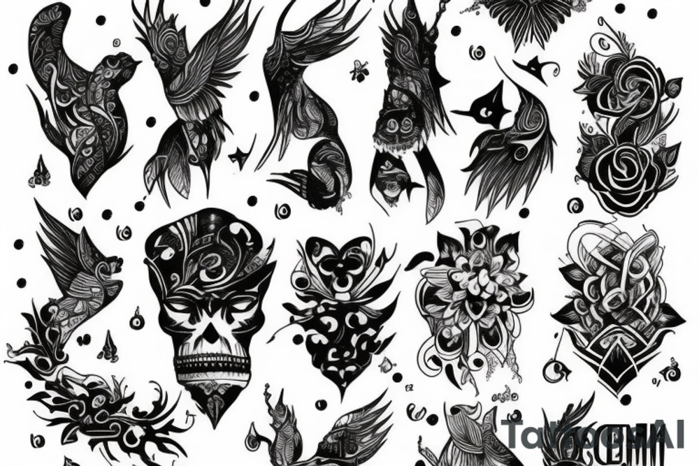 Kot z sercem tattoo idea