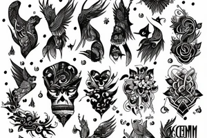 Kot z sercem tattoo idea