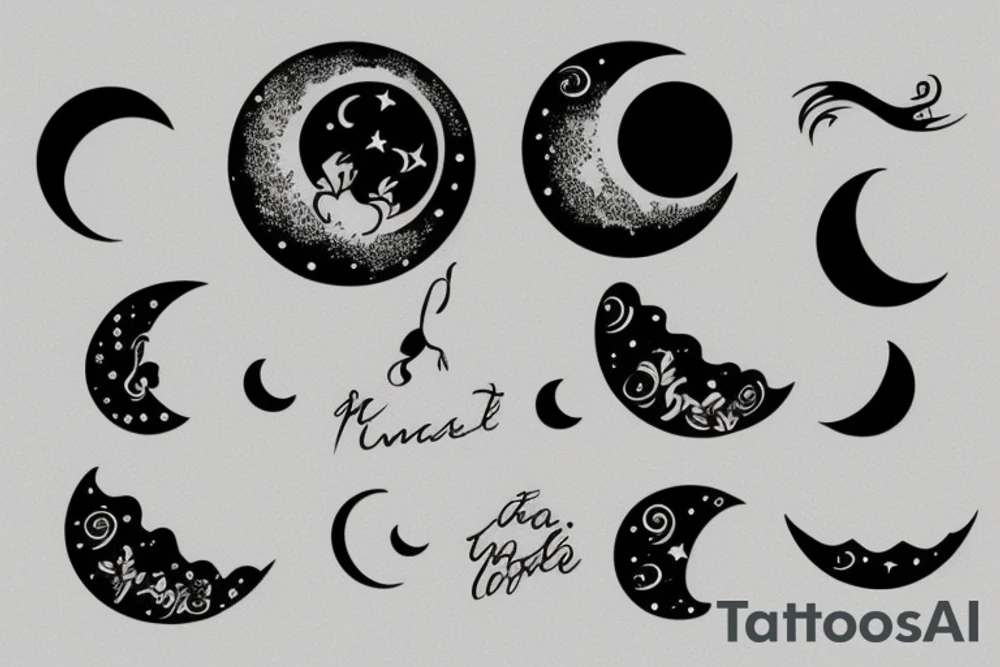 moon, word ,half-moon tattoo idea