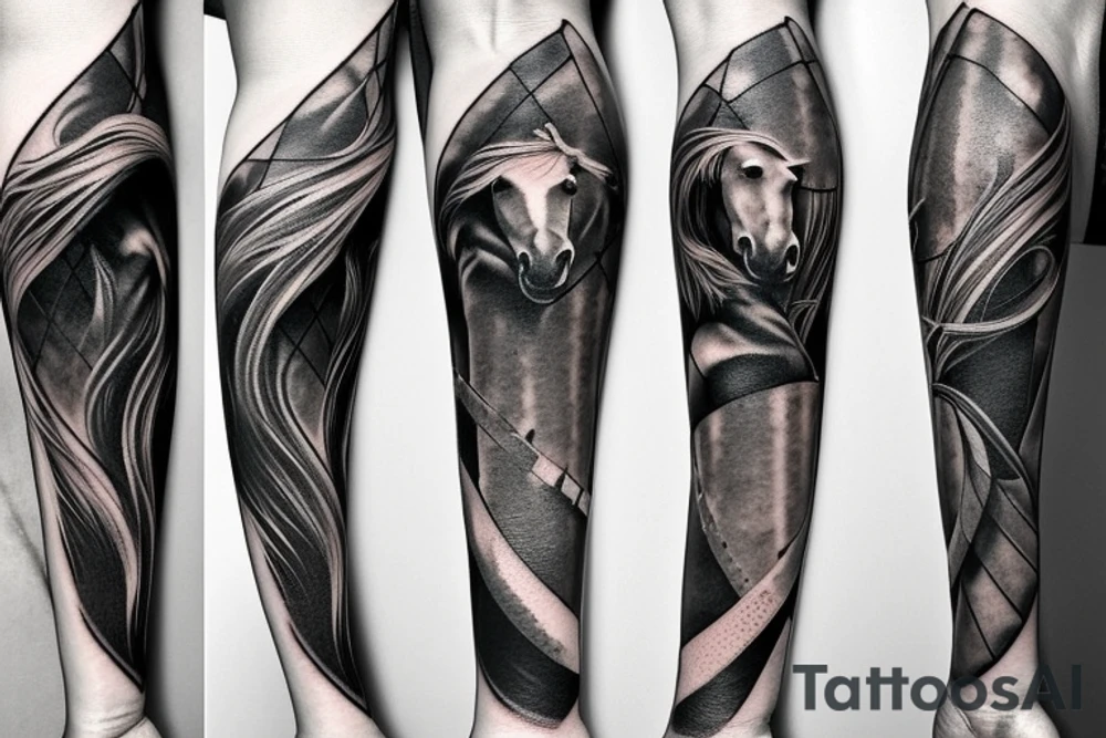 Horse riding sword tattoo idea