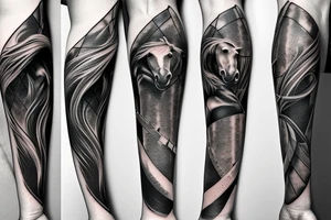 Horse riding sword tattoo idea