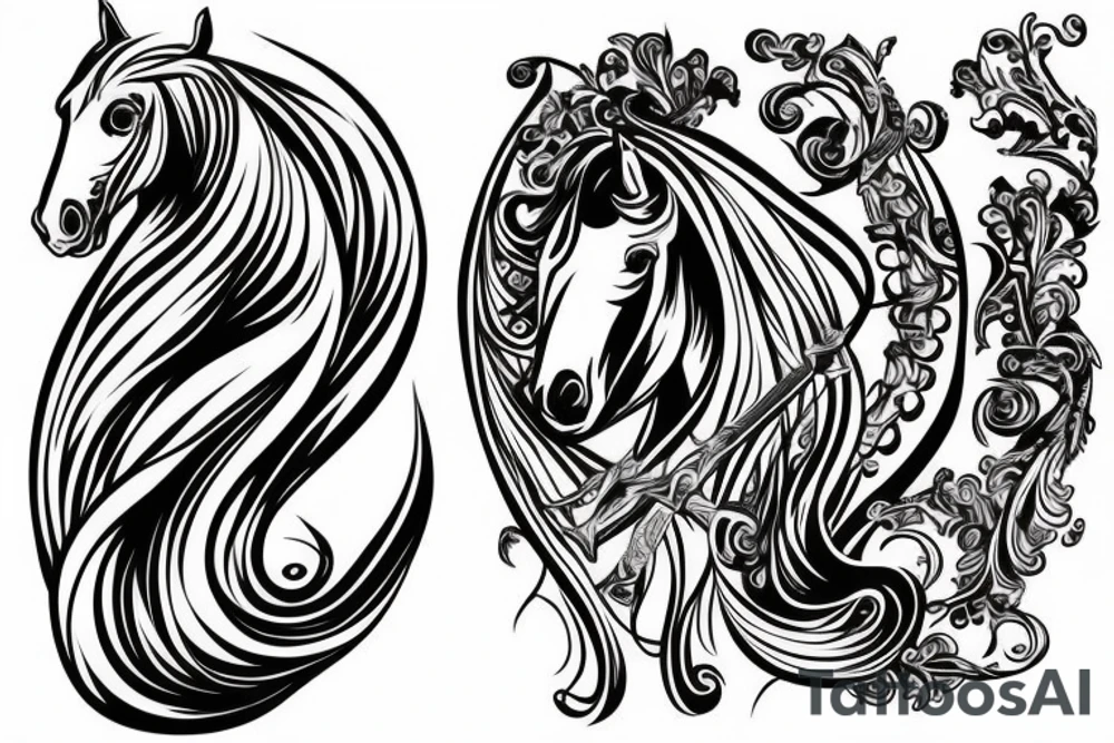 Horse riding sword tattoo idea