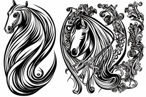Horse riding sword tattoo idea