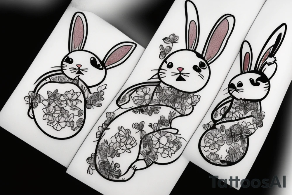 Sleeping bunny tattoo idea