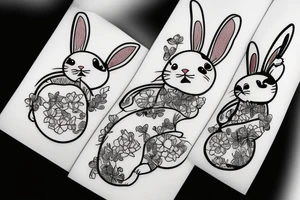 Sleeping bunny tattoo idea