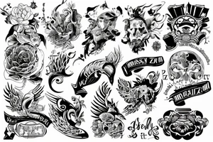 Sztylet z wężem na tle starego lasu tattoo idea