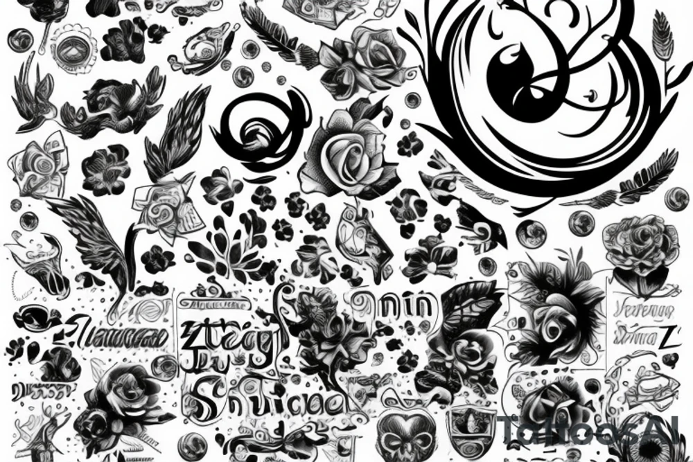 Sztylet z wężem na tle starego lasu tattoo idea