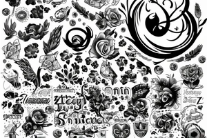 Sztylet z wężem na tle starego lasu tattoo idea
