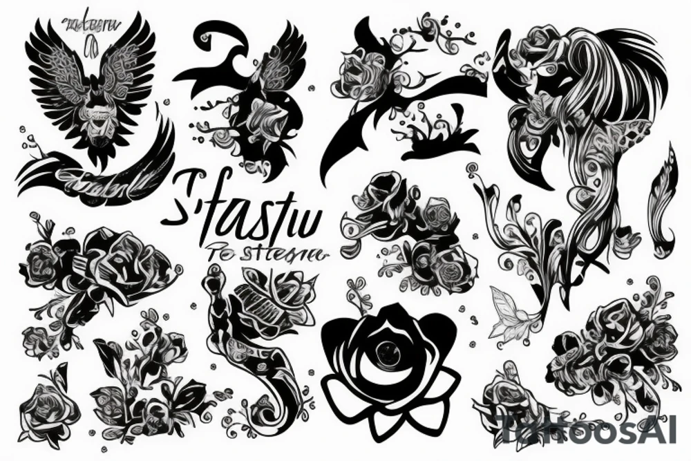 Sztylet z wężem na tle starego lasu tattoo idea