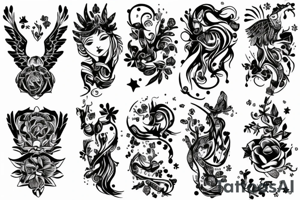 Sztylet z wężem w starym lesie tattoo idea