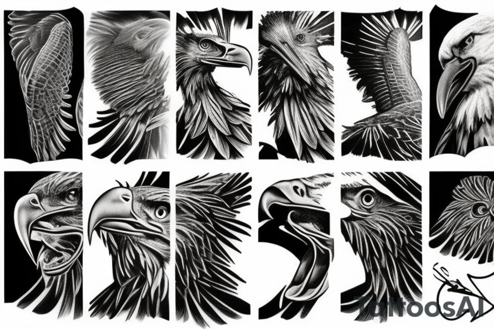 bald eagle graffiti tattoo idea