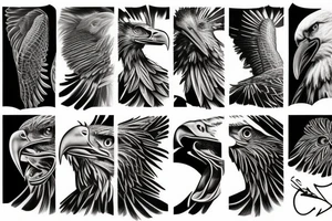bald eagle graffiti tattoo idea