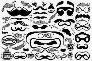 scuba mask, moustache, regulator and fins tattoo idea