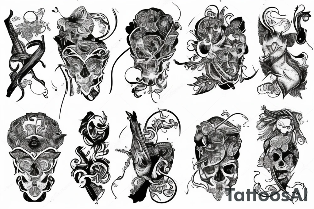 Tygrys z rodziną tattoo idea