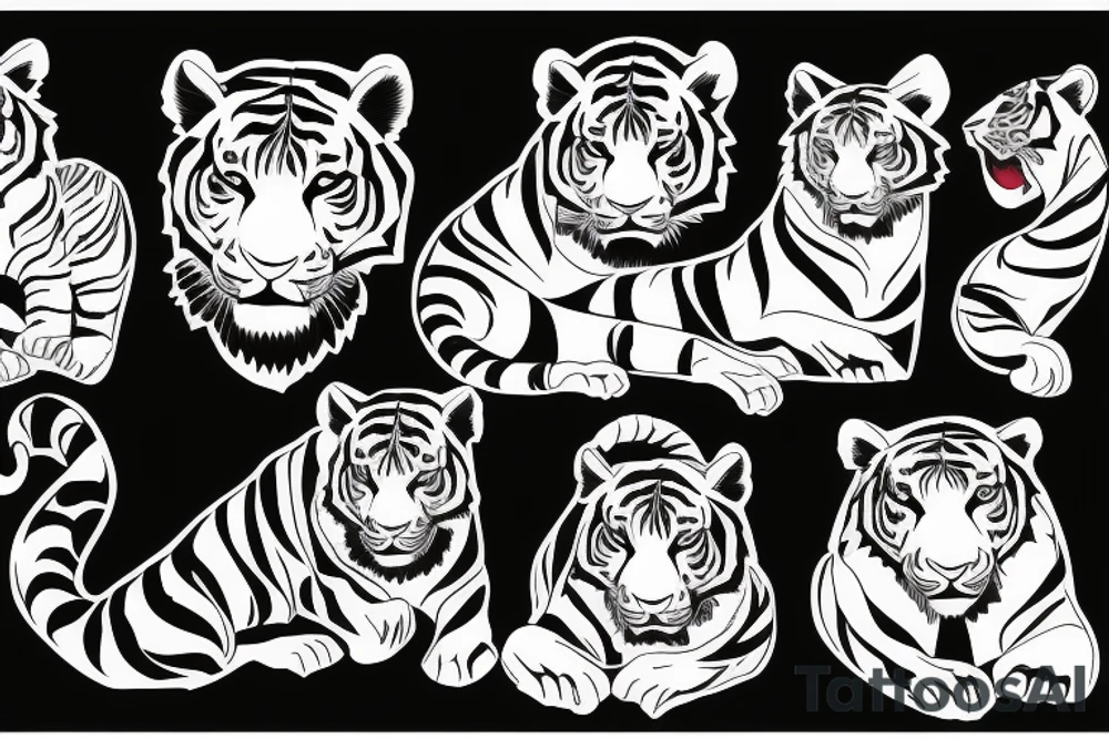 Tiger with family tattoo idea