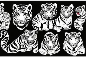 Tiger with family tattoo idea