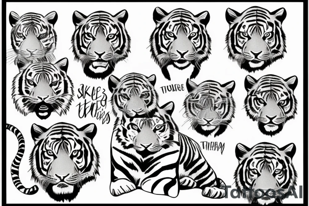 Tiger with family tattoo idea