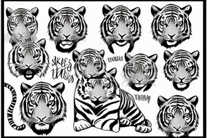 Tiger with family tattoo idea