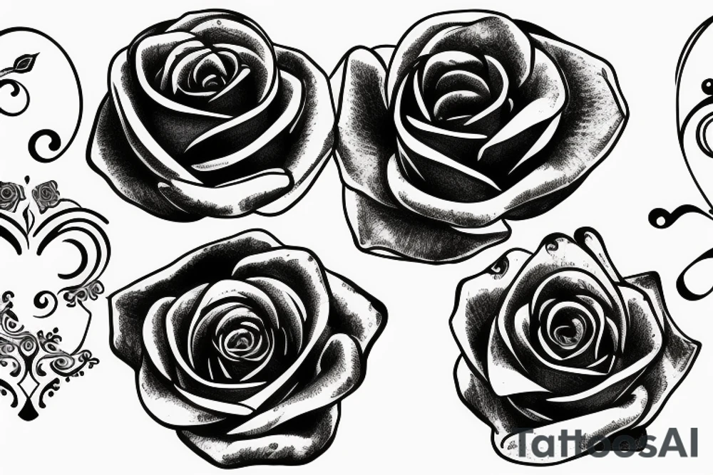 Rounded rose tattoo idea
