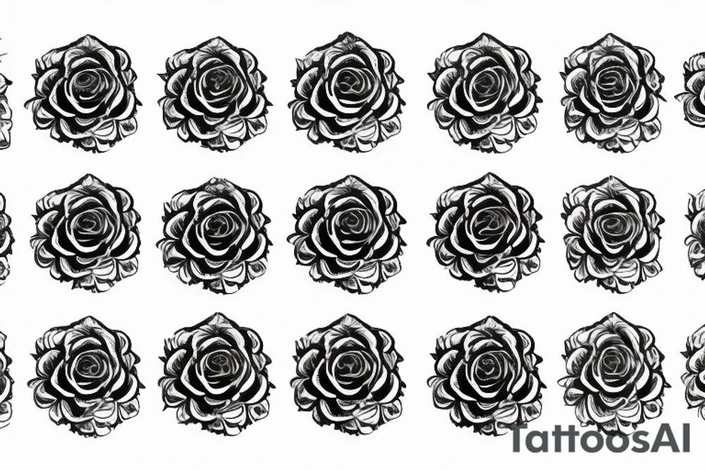 Rounded rose tattoo idea
