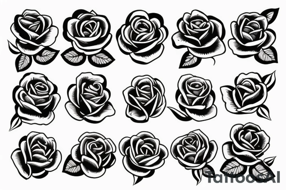 Rounded rose tattoo idea