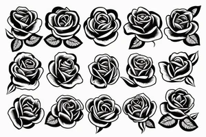 Rounded rose tattoo idea
