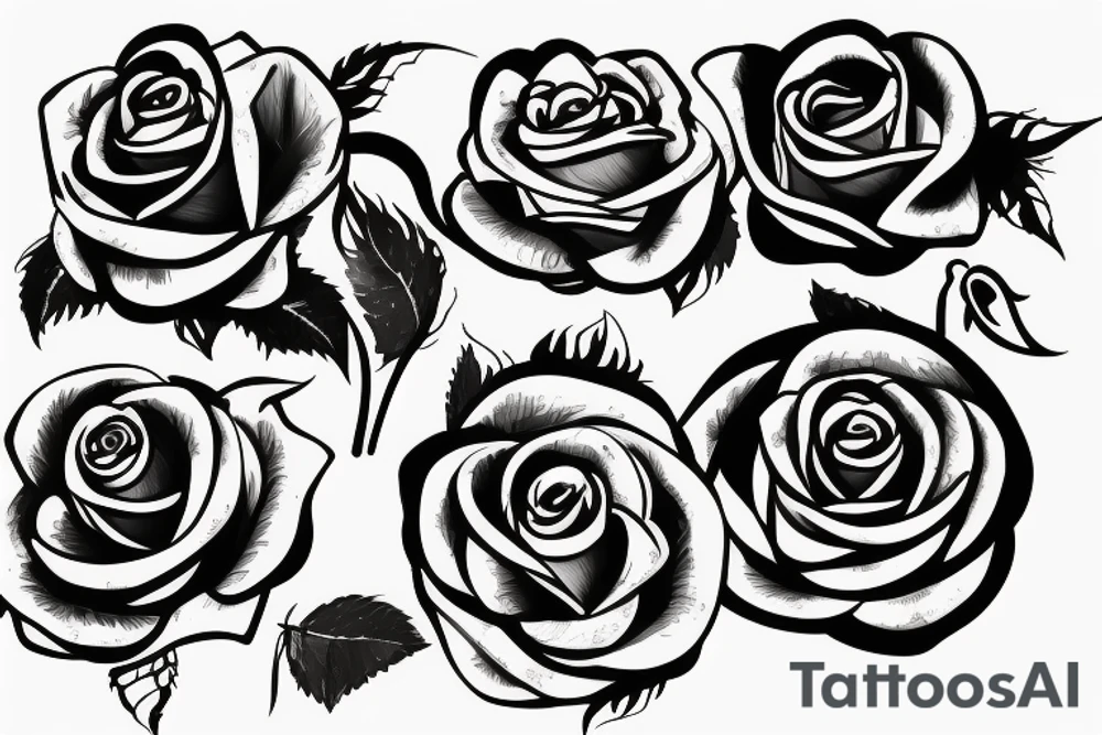 Rounded rose tattoo idea