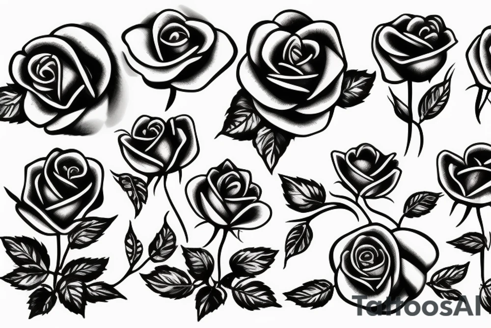 Rounded rose tattoo idea