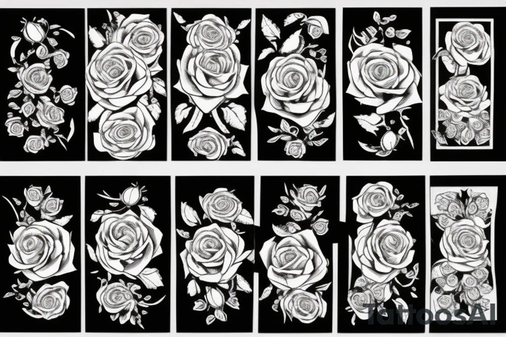 Rounded rose tattoo idea