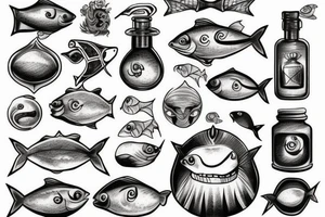 A professor who looks like a fish makes potions tattoo idea