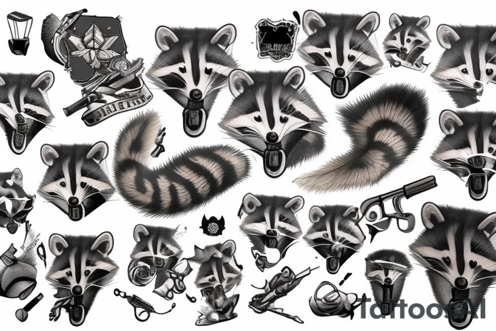 military racoon tattoo idea