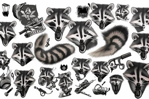 military racoon tattoo idea