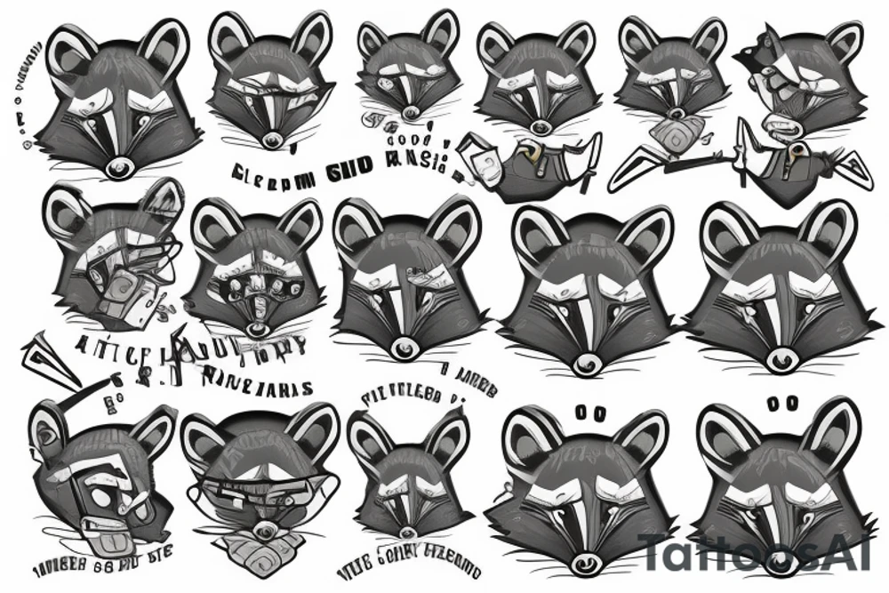 military racoon tattoo idea