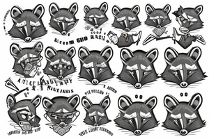 military racoon tattoo idea