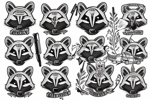 military racoon tattoo idea