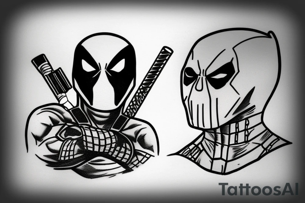 Punisher with Deadpool tattoo idea