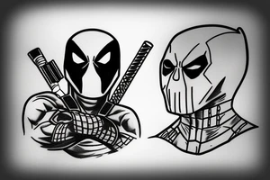 Punisher with Deadpool tattoo idea