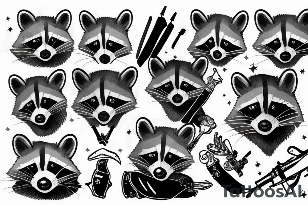 military racoon tattoo idea