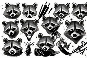 military racoon tattoo idea