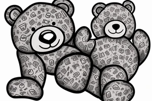 Teddy bear drinking vodka tattoo idea