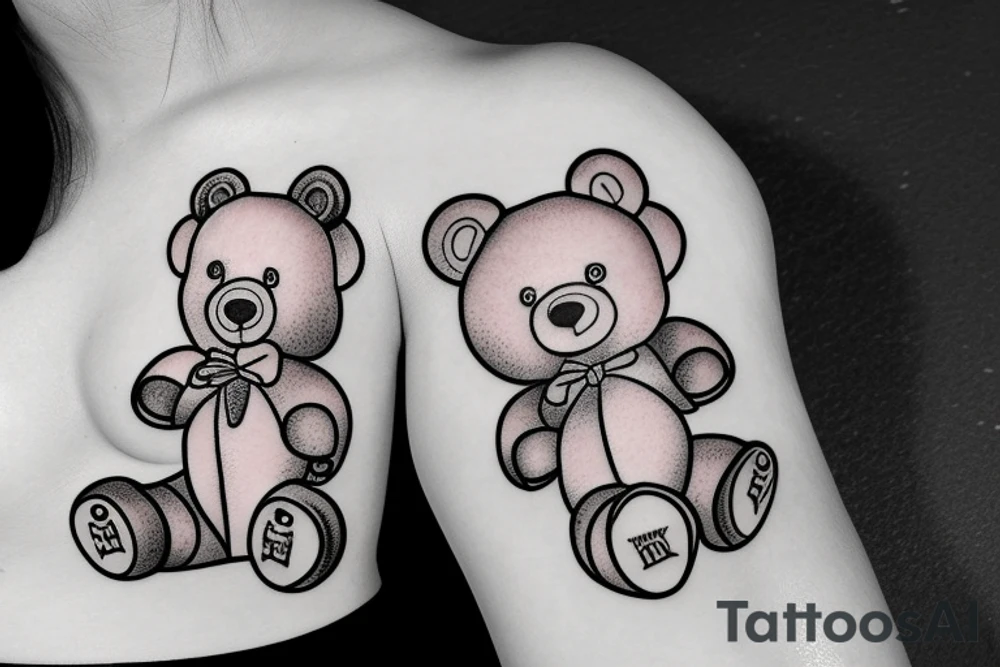 Teddy bear drinking vodka tattoo idea